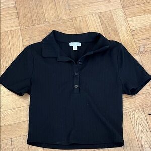 Cropped collared tee